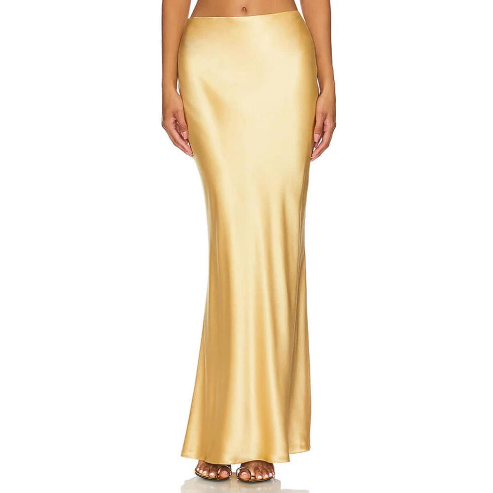 Revolve THE SEI BIAS MAXI SKIRT HONEY silk size 2 NWT $644 msrp